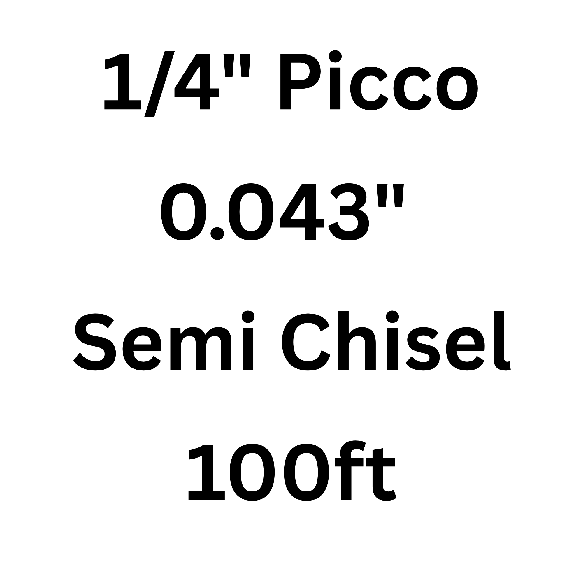 PRE-ORDER 100ft Roll of 1/4" Picco 0.043" Semi Chisel Chainsaw Chain