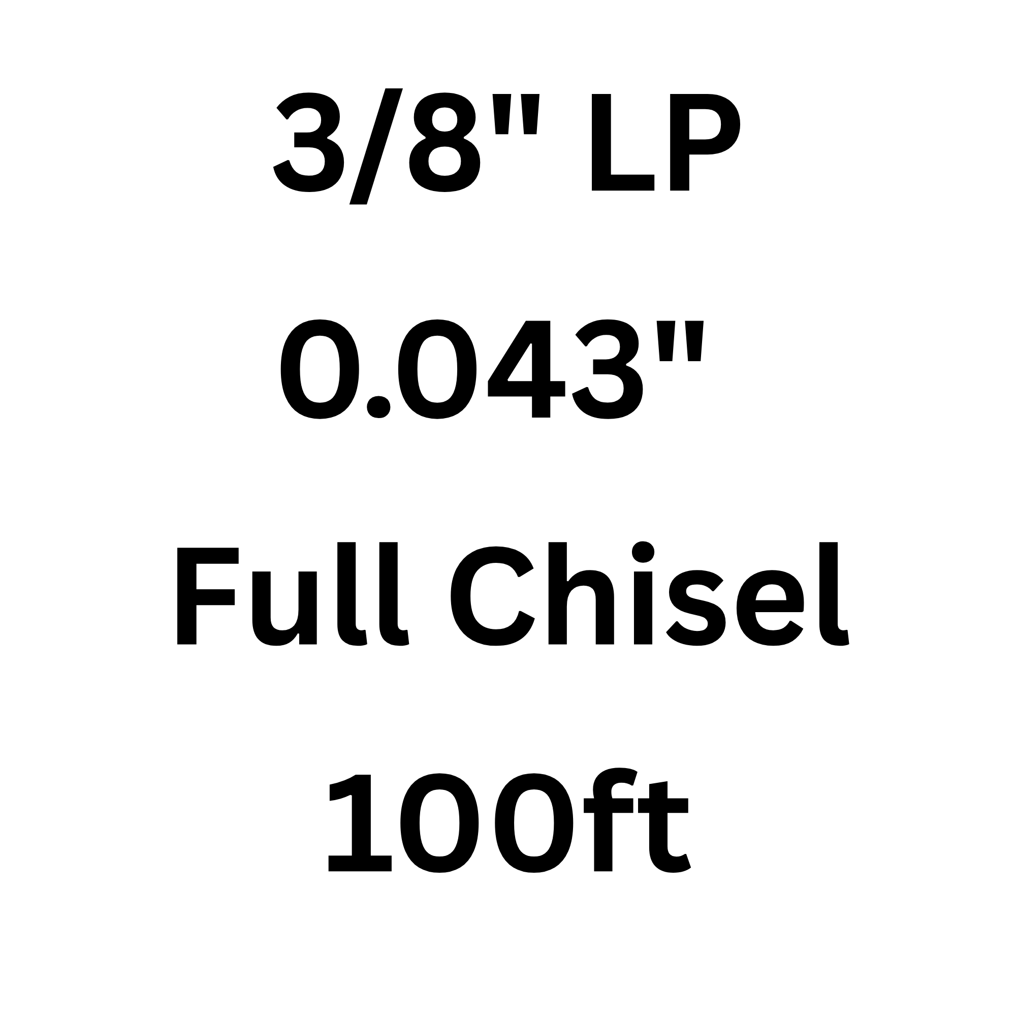 PRE-ORDER 100ft Roll of 3/8" LP 0.043" Chainsaw Chain
